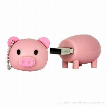 Pig USB Flash Drives, 64MB-128GB Capacity